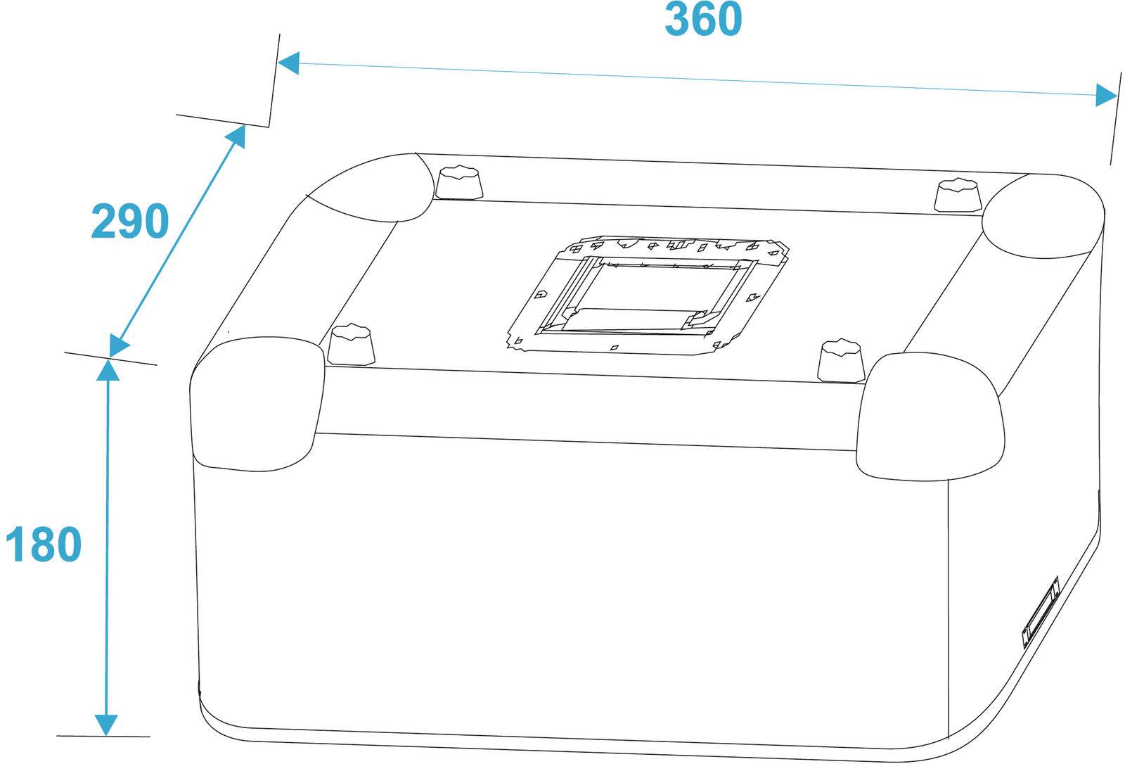 ROADINGER Platten-Case ALU 50/50, abgerundet, sw