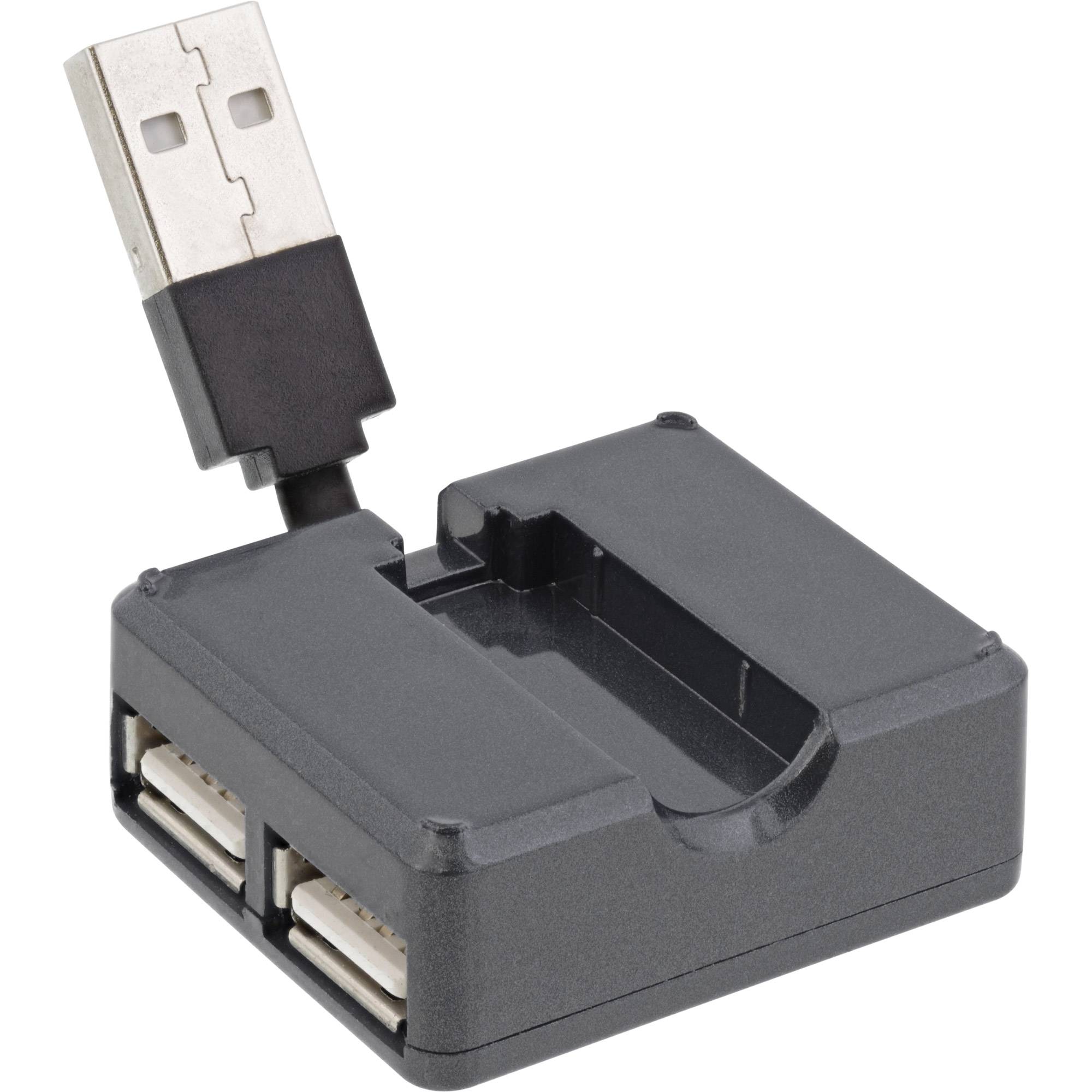 INLINE - USB 2.0 4-Port Hub - USB-A Stecker auf 4x USB-A Buchse - Kabel 4cm