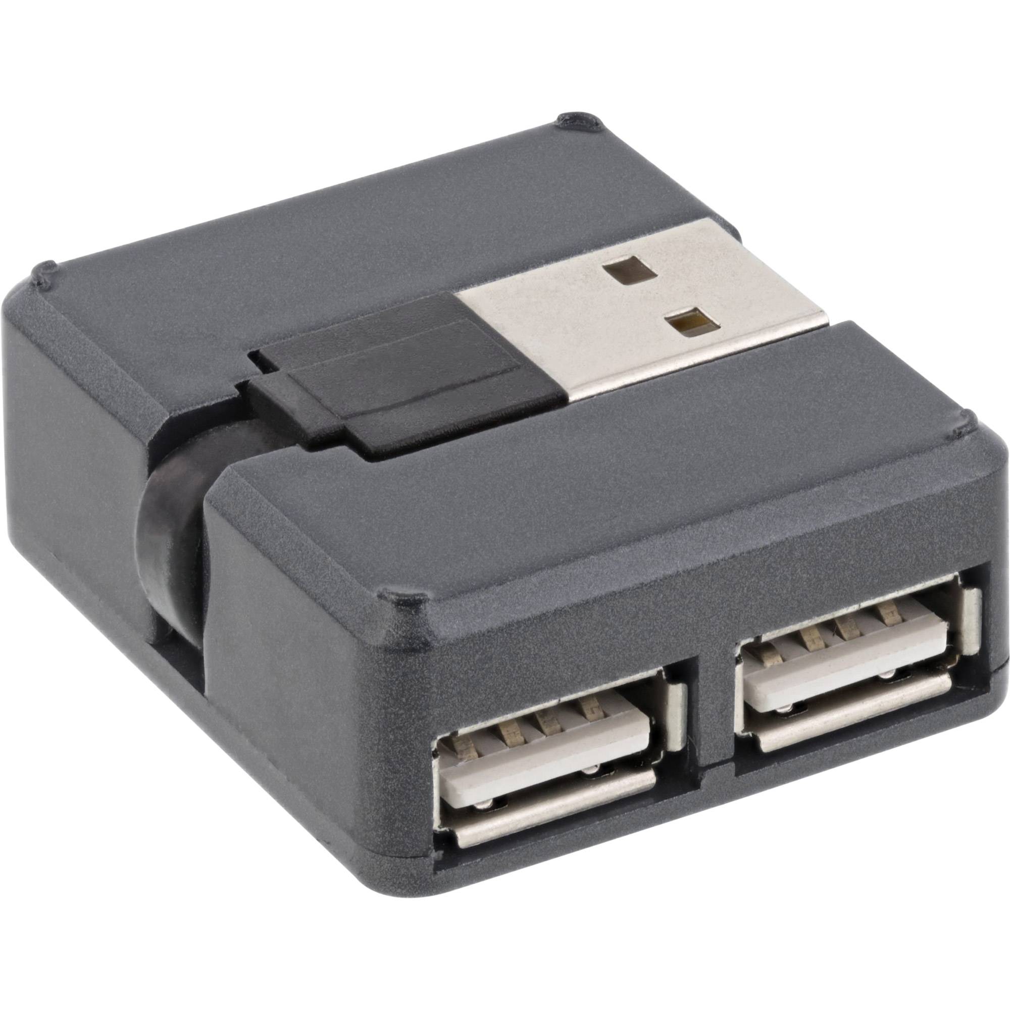 INLINE - USB 2.0 4-Port Hub - USB-A Stecker auf 4x USB-A Buchse - Kabel 4cm