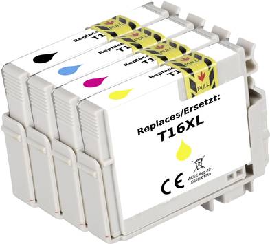 Renkforce Tinte Kombi-Pack ersetzt Epson 16XL (C13T163640) Kompatibel Schwarz, Cyan, Magenta, Gelb RF-I-E-16XLBKCMY4PK