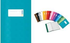 HERMA Heftschoner, DIN A5 quer, aus PP, dunkelblau gedeckt mit Strukturprägung, mit Beschriftungsetikett