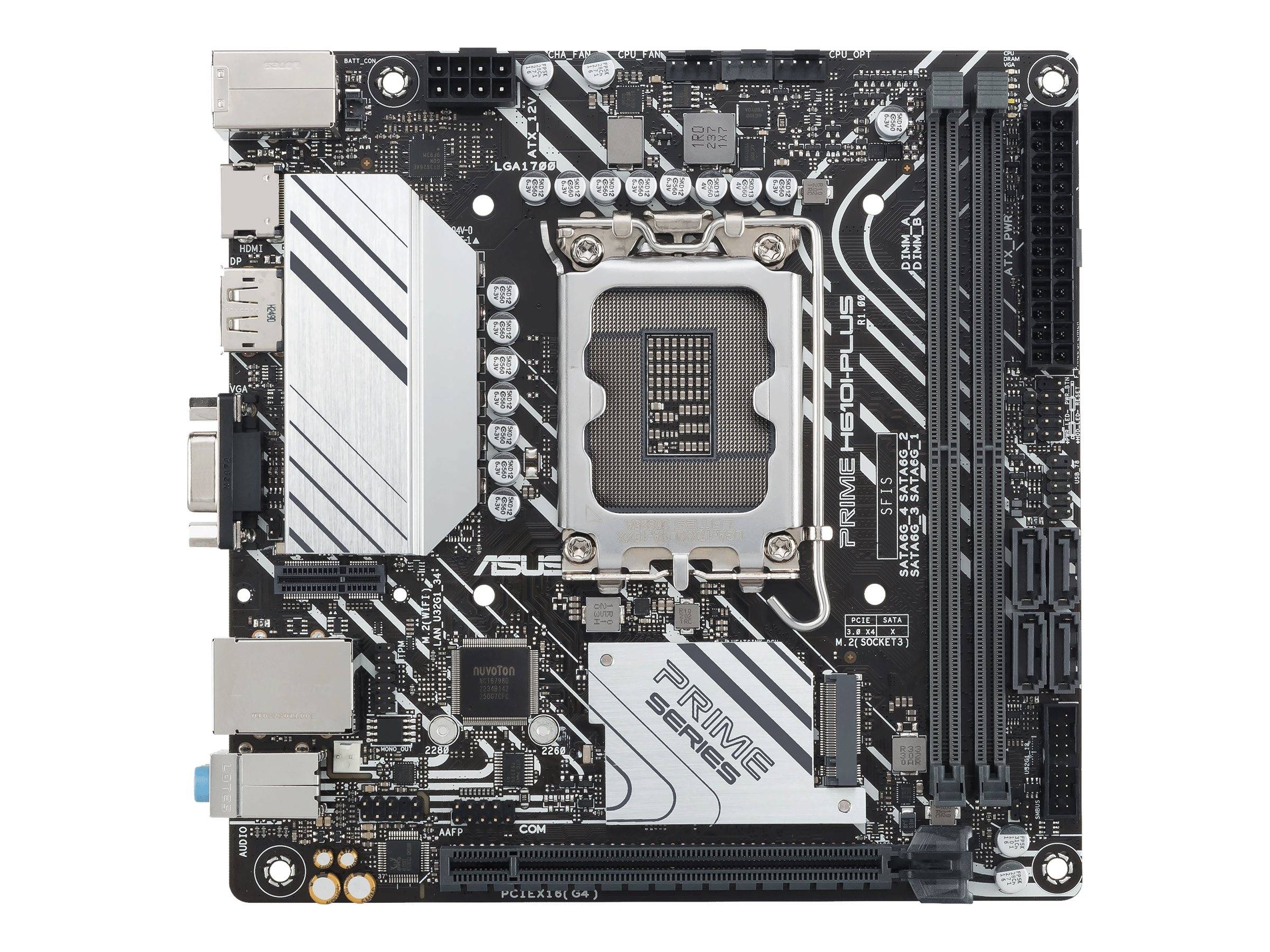ASUS PRIME H610I-PLUS-CSM - Motherboard - Mini-ITX - LGA1700-Sockel - H610 Chipsatz - USB 3.2 Gen 1 - Gigabit LAN - Onboard-Grafik (CPU