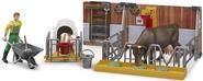 bruder bworld Kuh- und Kälberstall mit Landwirt (62611)