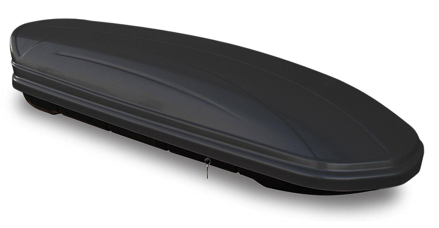 Dachbox VDPMAA460 460 Liter schwarz matt abschließbar + Dachträger VDP EVO Stahl kompatibel mit für Fiat Cinquecento 3 Türer 1991-1998