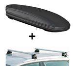 Skibox MAA460M matt + Alu Relingträger VDPCRV107A kompatibel mit für Renault Koleos II 5 Türer ab 2017