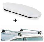 VDP Skibox MAA460W weiß + Alu Relingträger VDPCRV107A kompatibel mit für Ford Focus III Kombi 5 Türer ab 2011