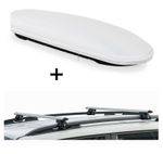 Skibox MAA460W weiß + Alu Relingträger VDPCRV120 kompatibel mit für Skoda Felicia Kombi 95-01