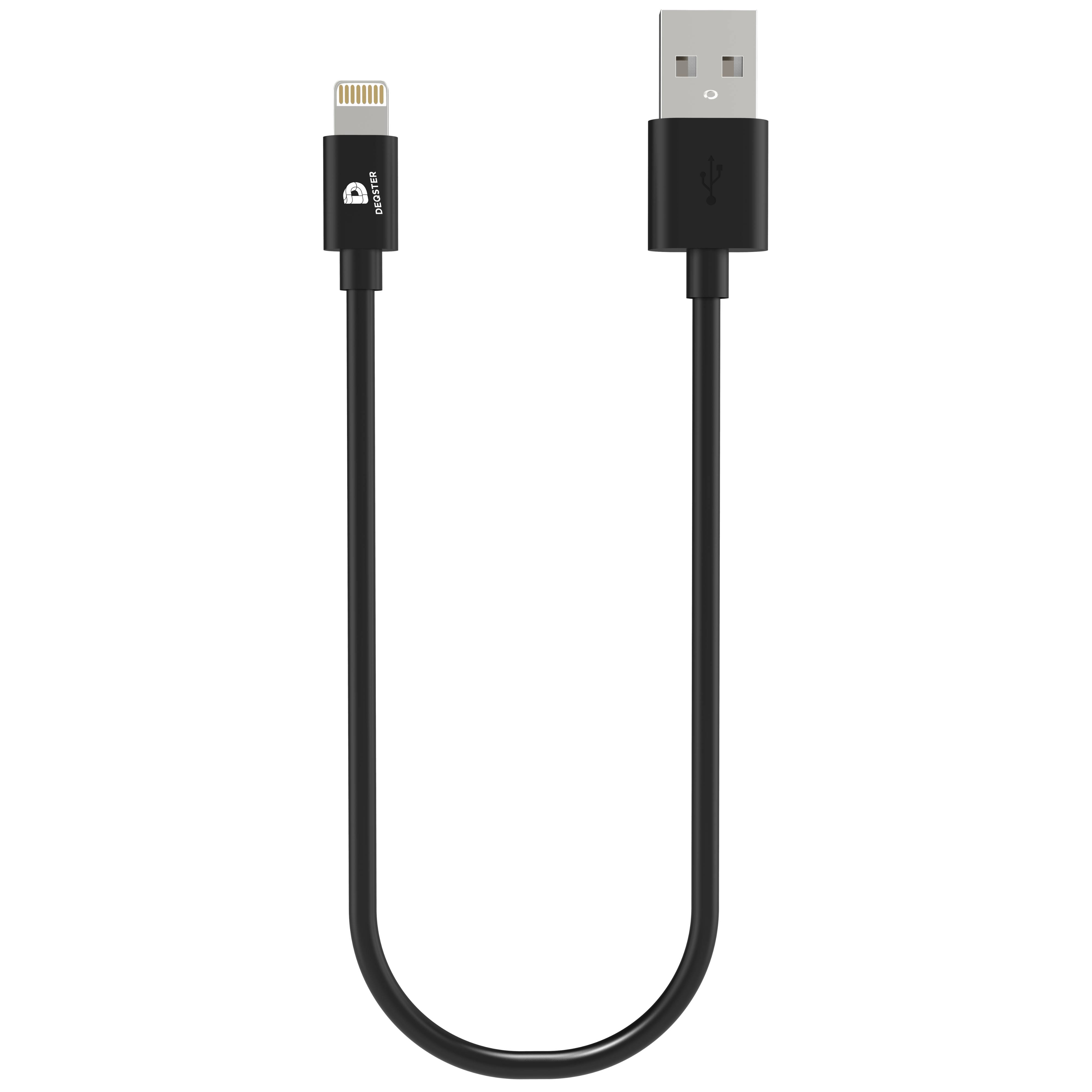 DEQSTER Mini Ladekabel Lightning auf USB-A (EDU-Verpackung), schwarz, kurz - - M