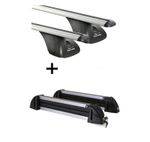 Dachträger VDP + Skiträger / Snowboardträger / Skihalter Alu 4 Paar Ski kompatibel mit für Opel Tigra 3 Türer 1994-2000