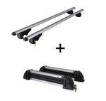 Relingträger Rio 135 + Skiträger / Snowboardträger / Skihalter Alu 4 Paar Ski kompatibel mit für Mercedes Vaneo W414 2002-2005