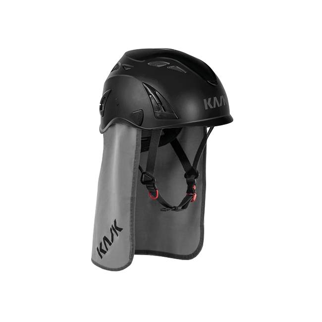 Kask Arbeitsschutzhelm mit Nackenschutz Plasma AQ, EN 397, Gerüstbauhelm - schwarz