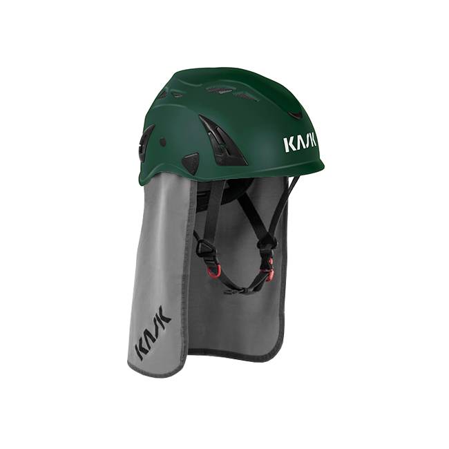 Kask Arbeitsschutzhelm mit Nackenschutz Plasma AQ, EN 397, Gerüstbauhelm - britisch grün