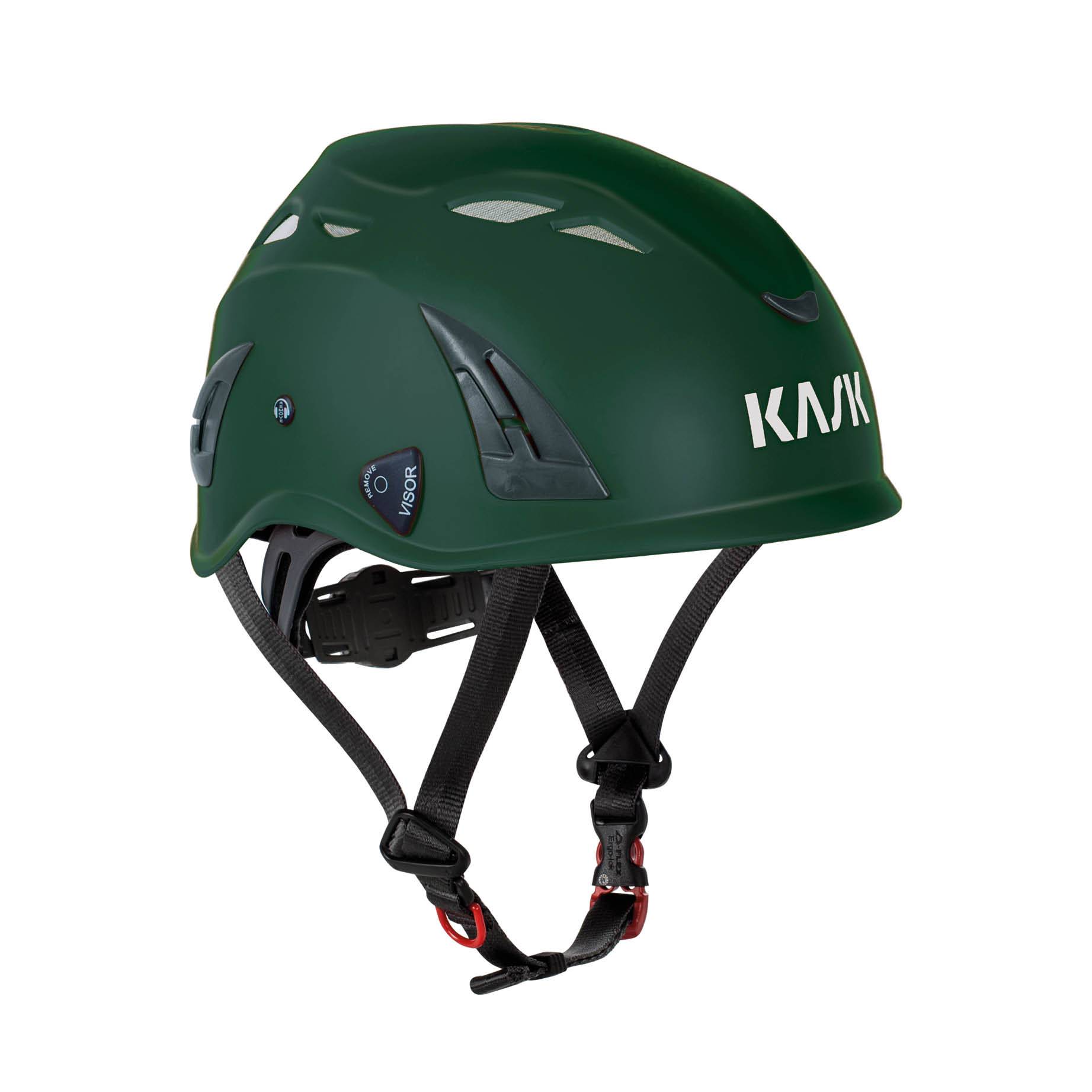 Kask Arbeitsschutzhelm mit Nackenschutz Plasma AQ, EN 397, Gerüstbauhelm - britisch grün
