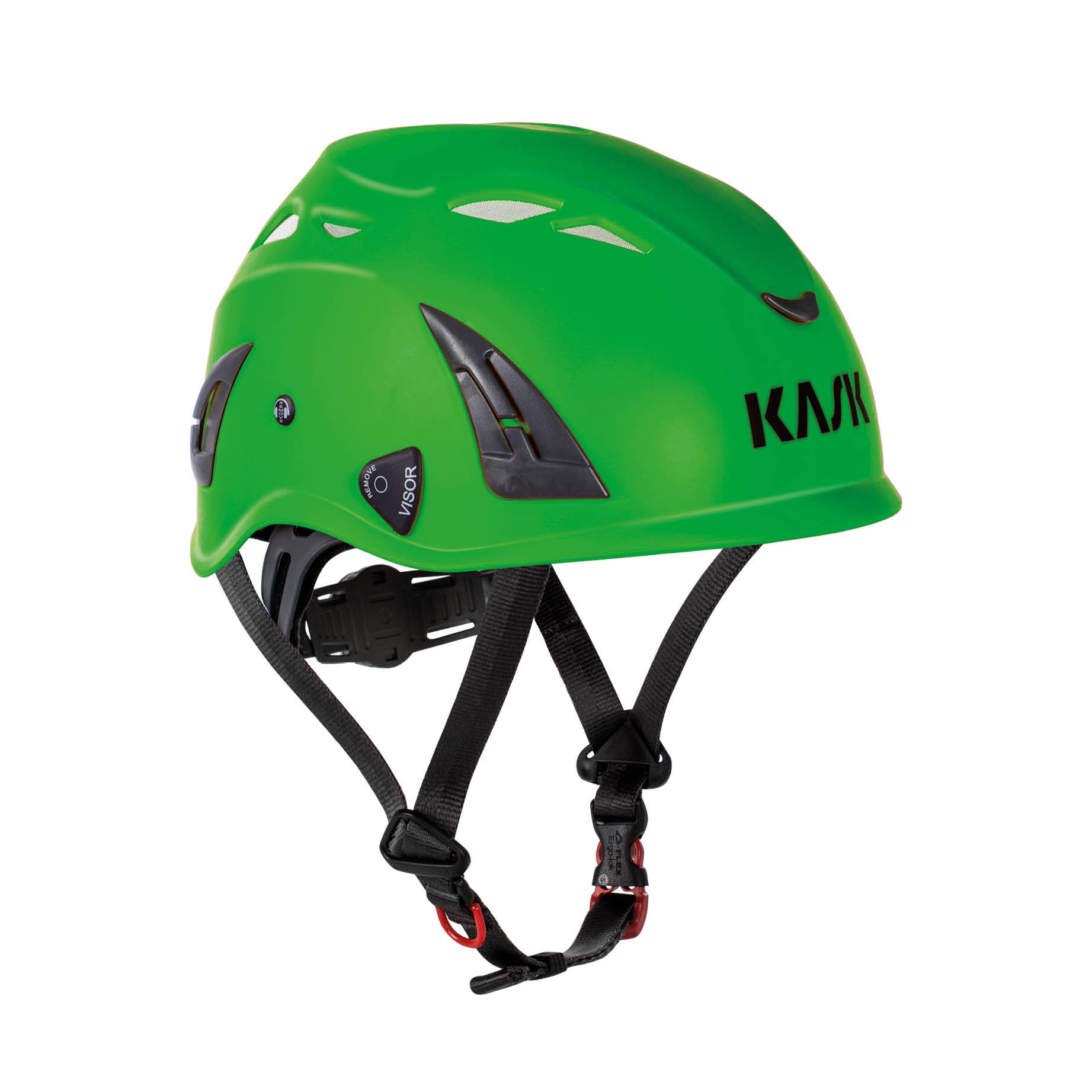 Kask Arbeitsschutzhelm mit Nackenschutz Plasma AQ, EN 397, Gerüstbauhelm - grün