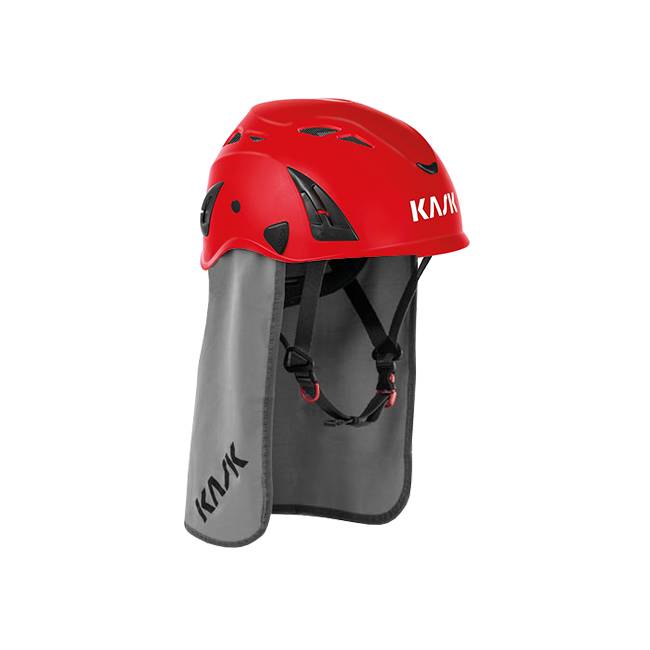 Kask Arbeitsschutzhelm mit Nackenschutz Plasma AQ, EN 397, Gerüstbauhelm - rot