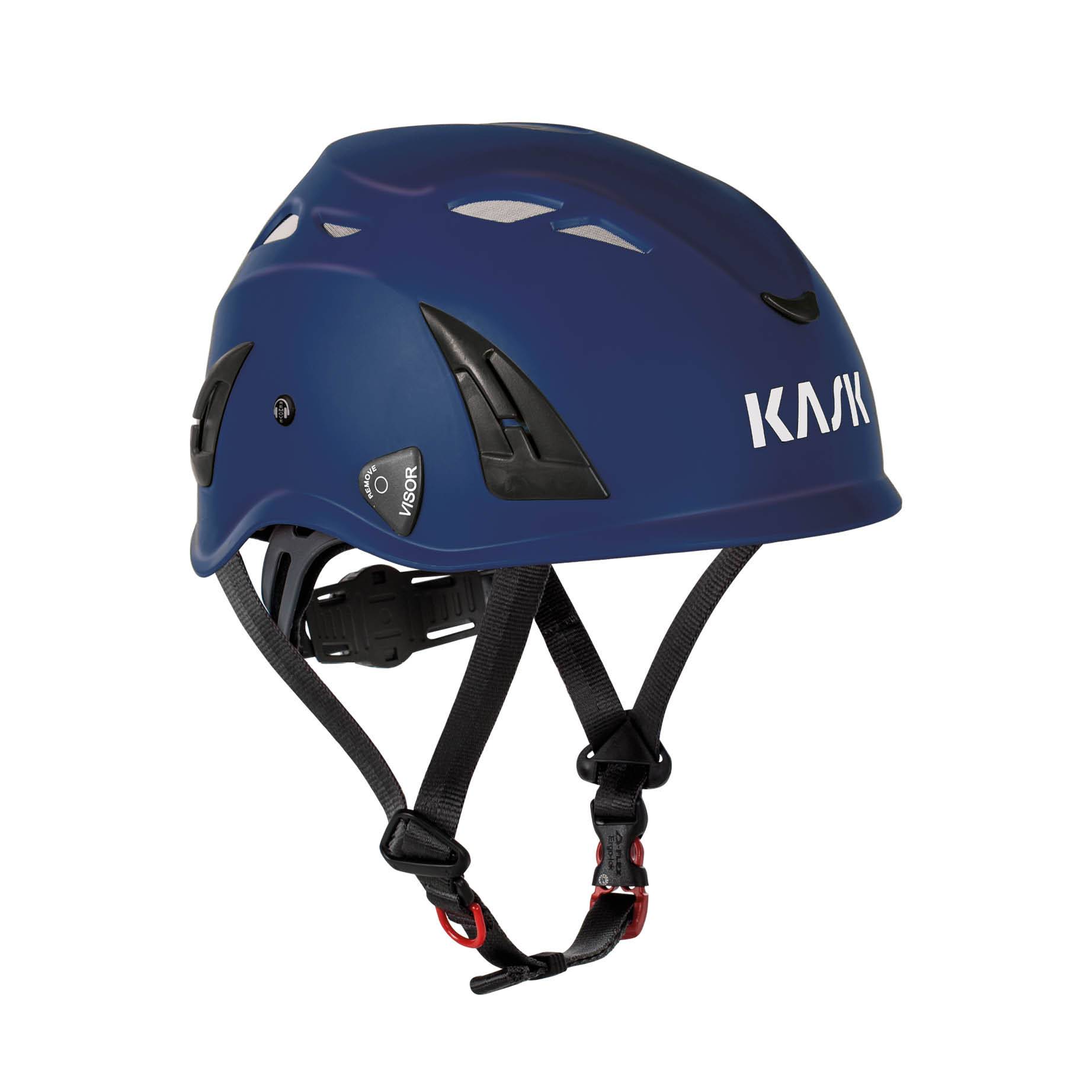 Kask Arbeitsschutzhelm mit Nackenschutz Plasma AQ, EN 397, Gerüstbauhelm - royal blau