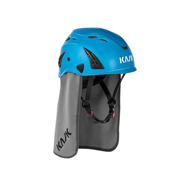 Kask Arbeitsschutzhelm mit Nackenschutz Plasma AQ, EN 397, Gerüstbauhelm - blau
