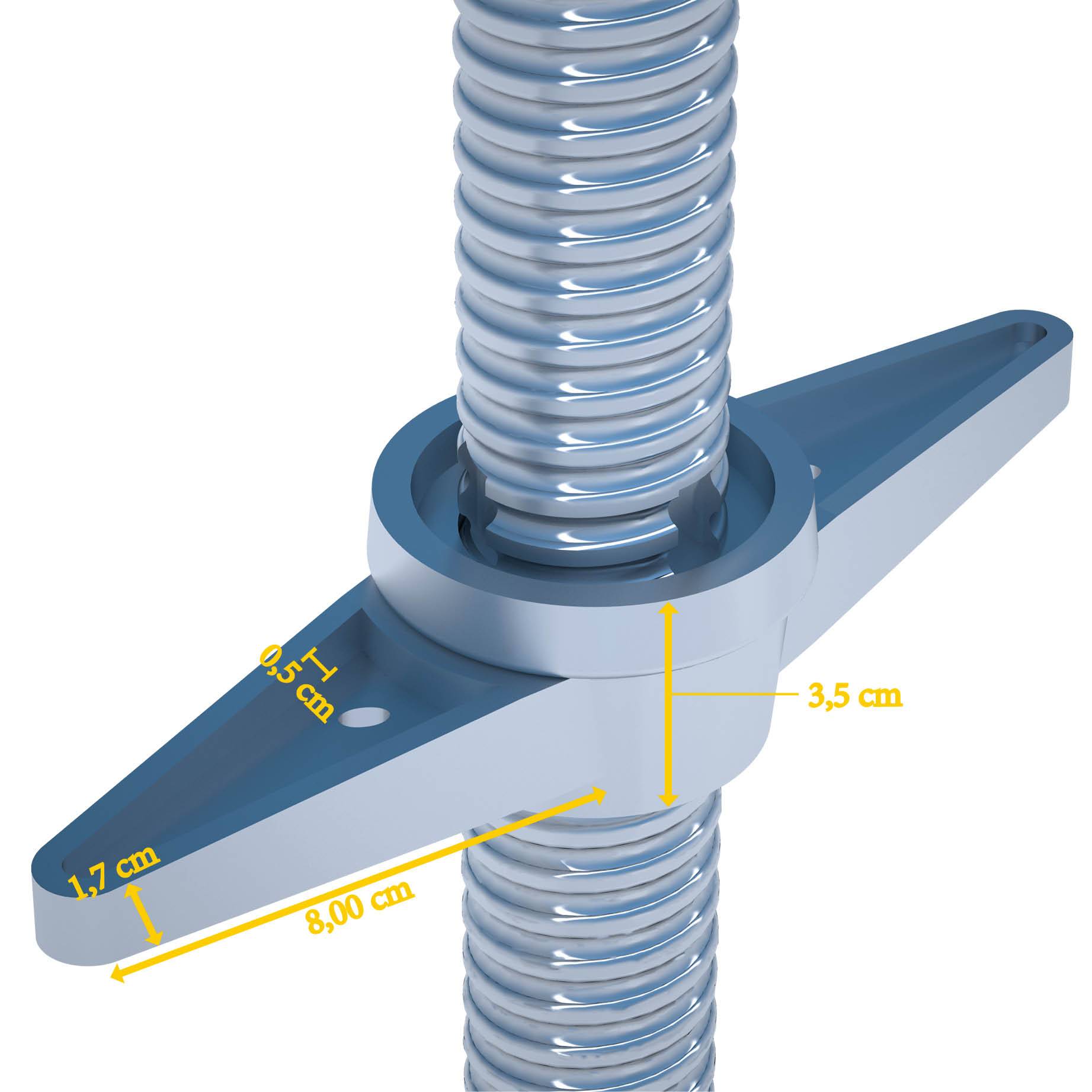 Gewindefußplatte Ø 38 mm - 0.78 m