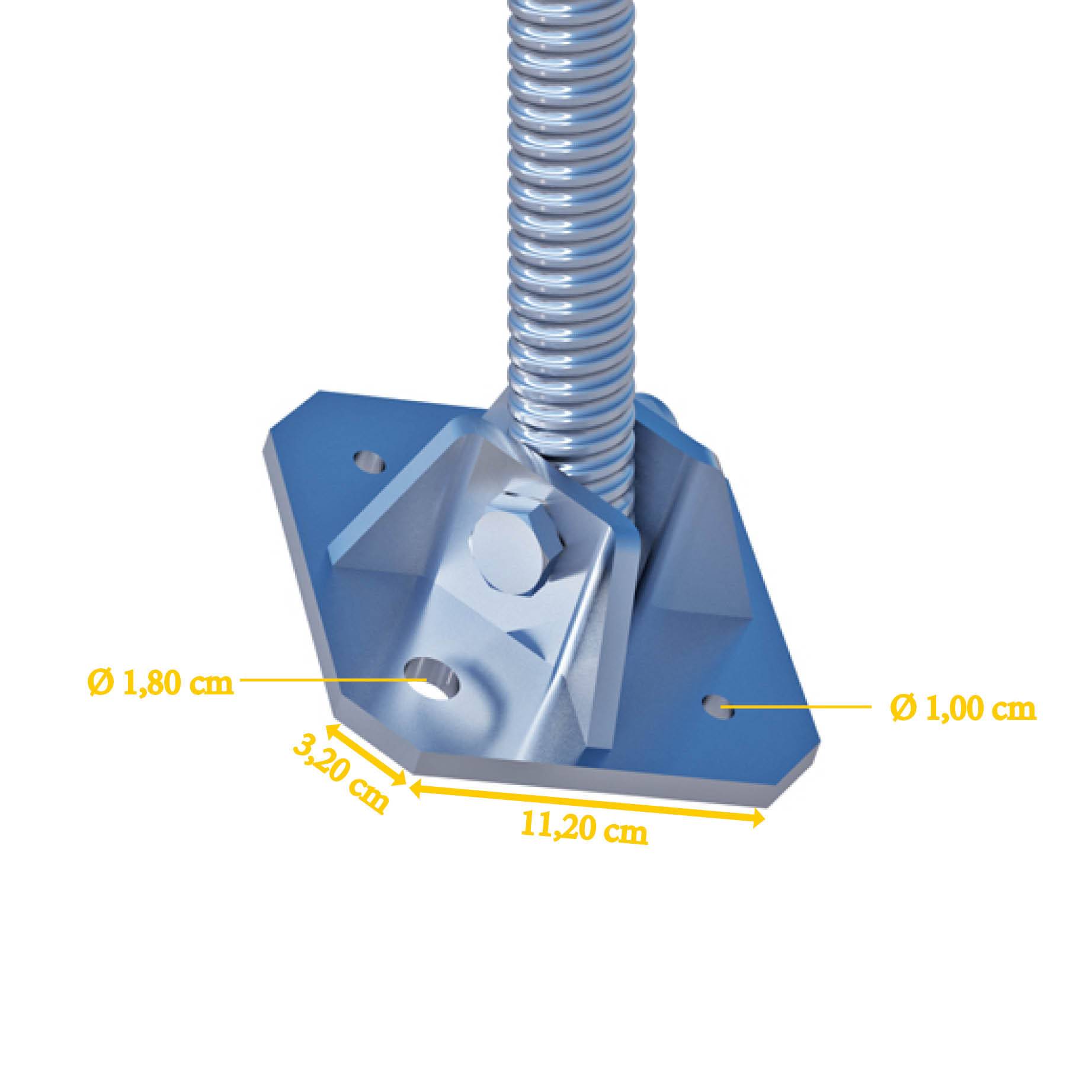 Gewindefussplatte, schwenkbar 0,50 m