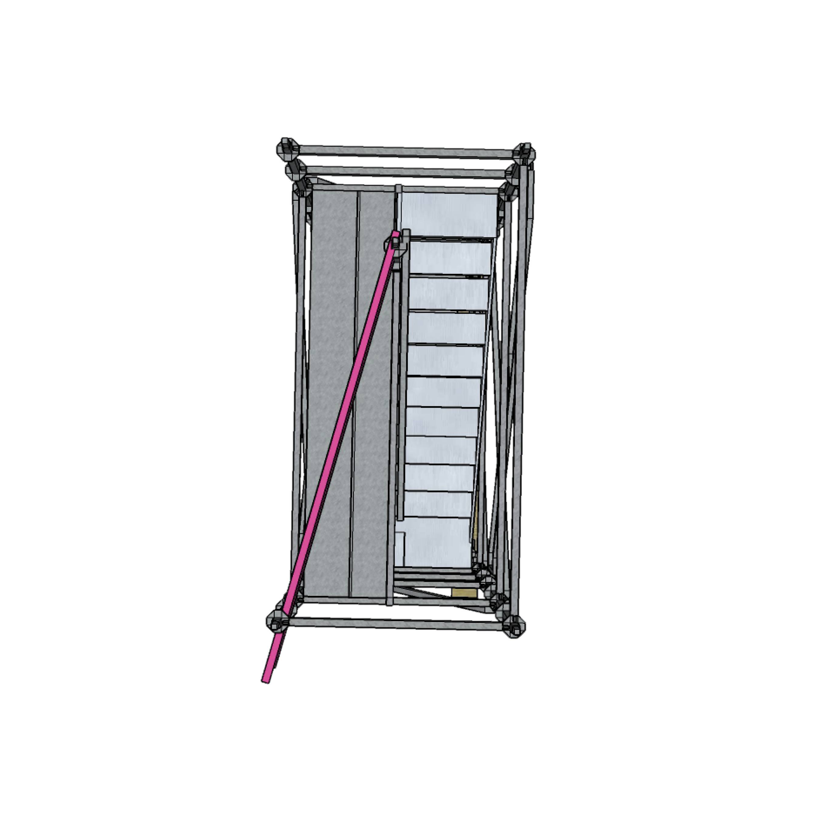 Bautreppenturm mit Alu-Podesttreppe, Ausstiegshöhe 8,2 m