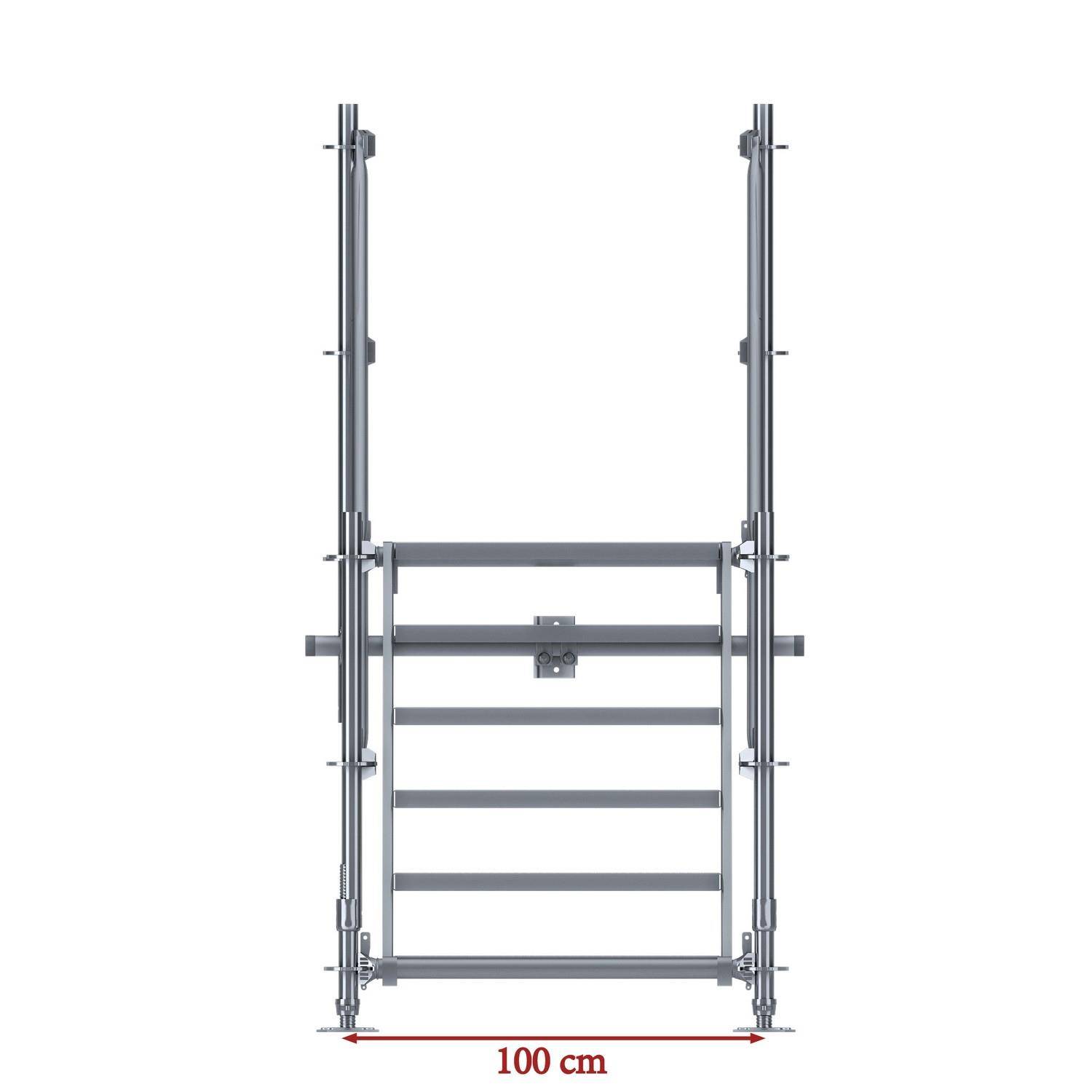 Bautreppe Außentreppe feuerverzinkt für 1 m Höhenunterschied mit Wandbefestigung