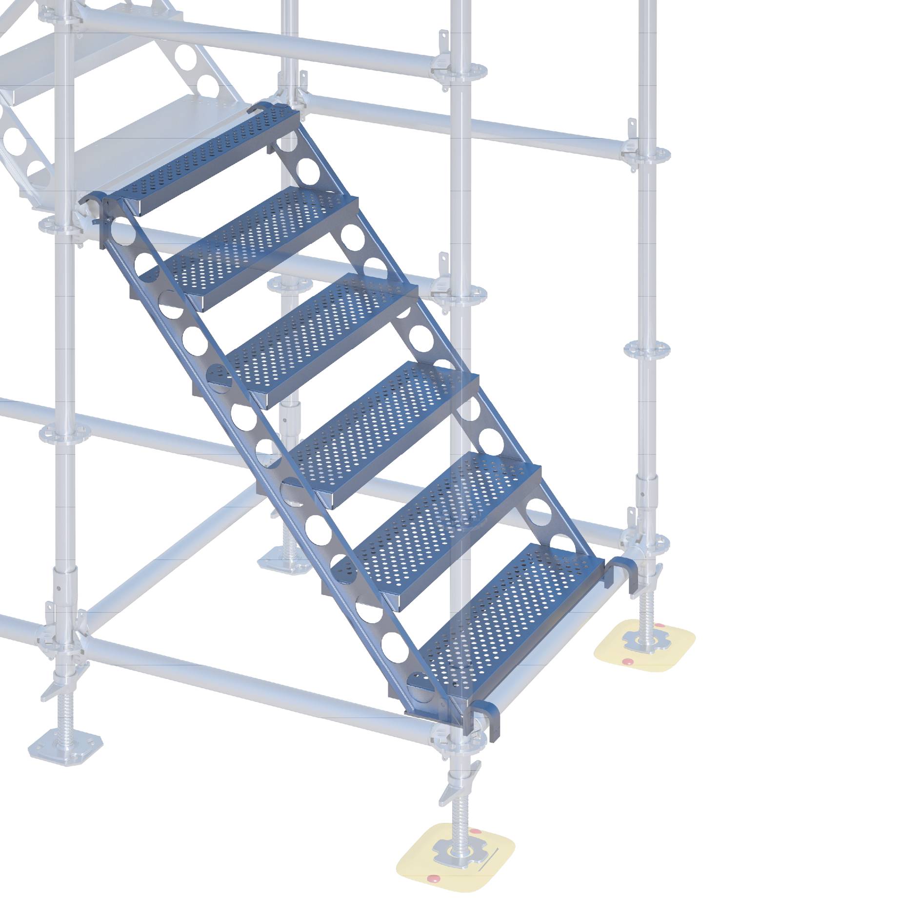 Bautreppe aus Stahl 1,5 x 0,8 m, f. FL 1 m