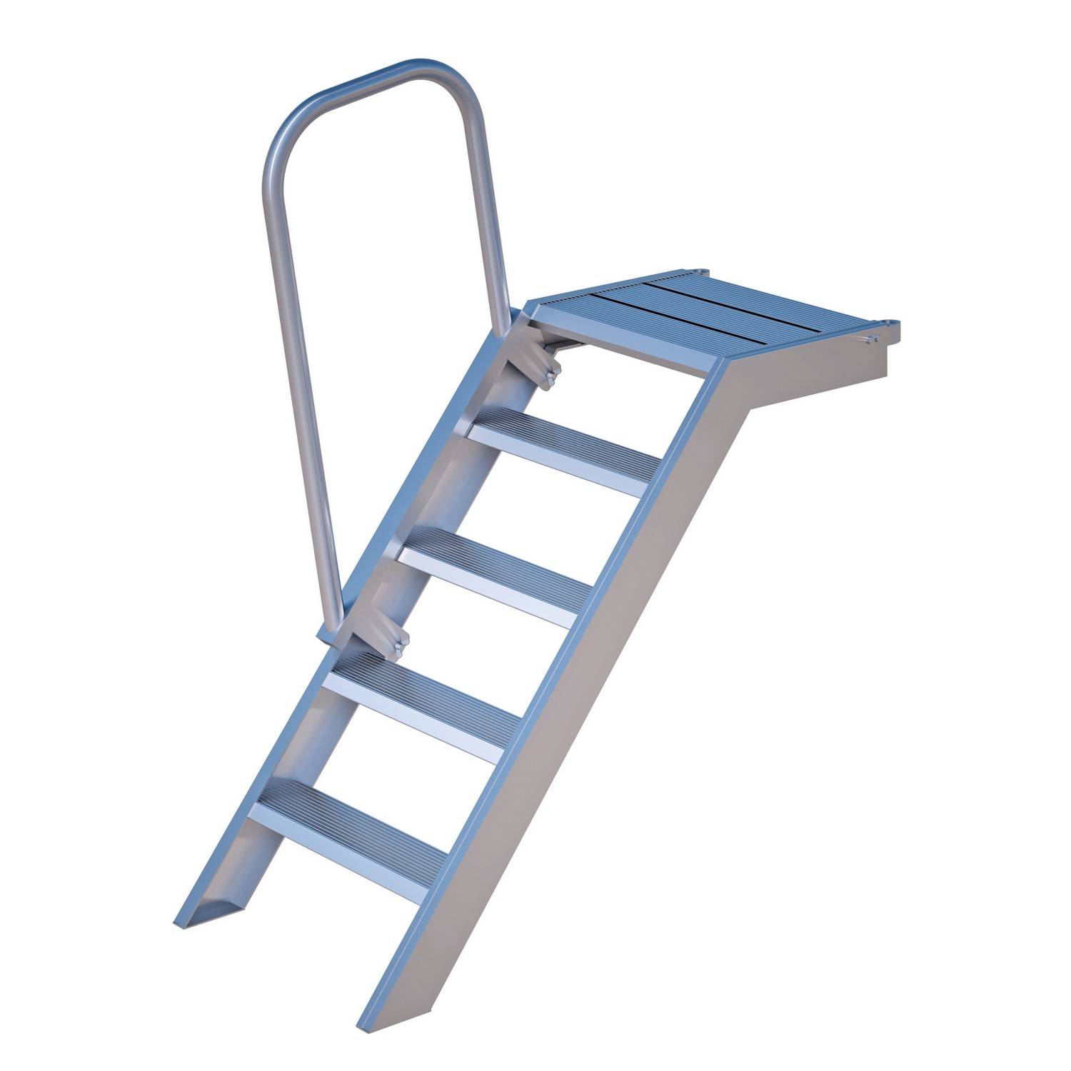 Alu Podest-Treppe Rux Super 1 m, mit Aufstiegshilfe einseitig