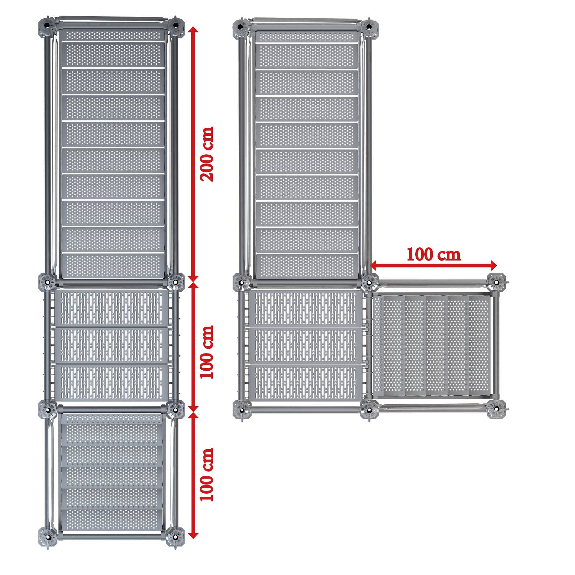 Bautreppe Außentreppe feuerverzinkt für 3 m Höhenunterschied