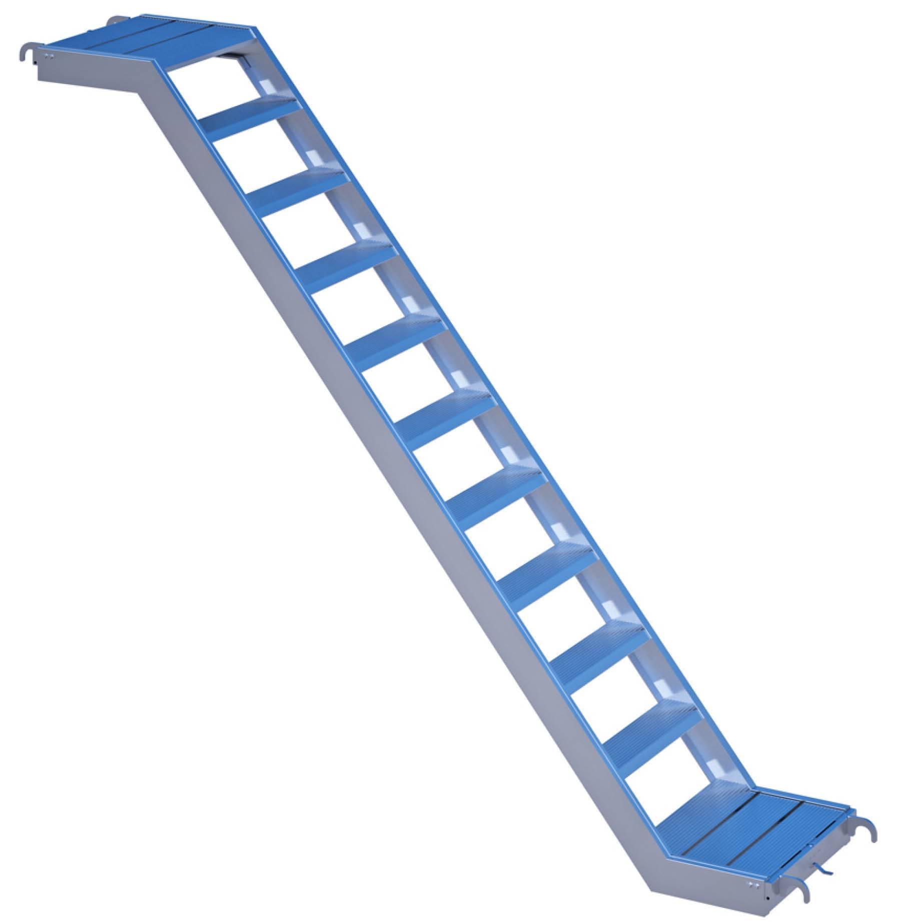 Alu-Treppe 2,00 m mit Podest Rux Ringscaff