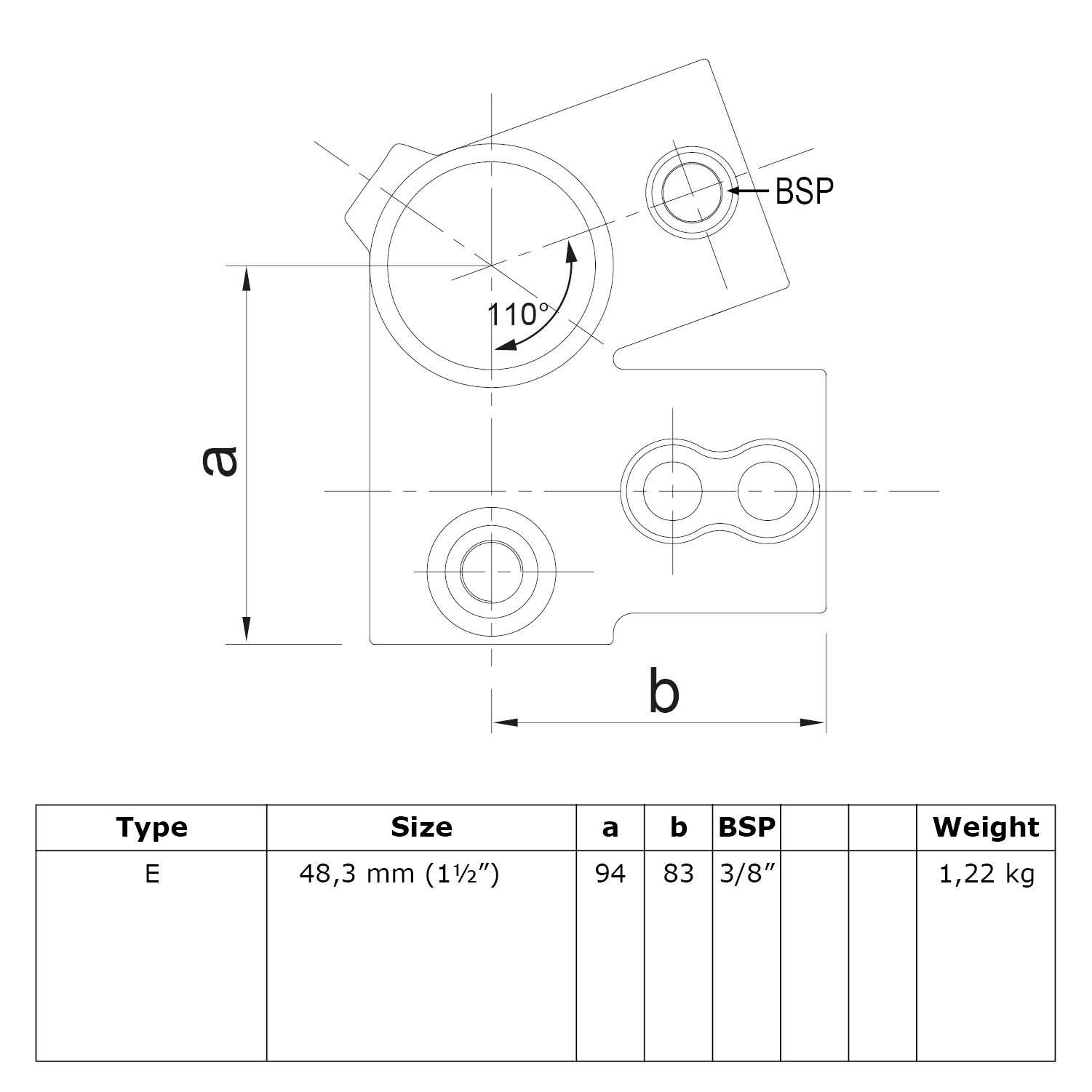 Typ_85 Rohrverbinder Traufenbogen Ø 48,3 mm