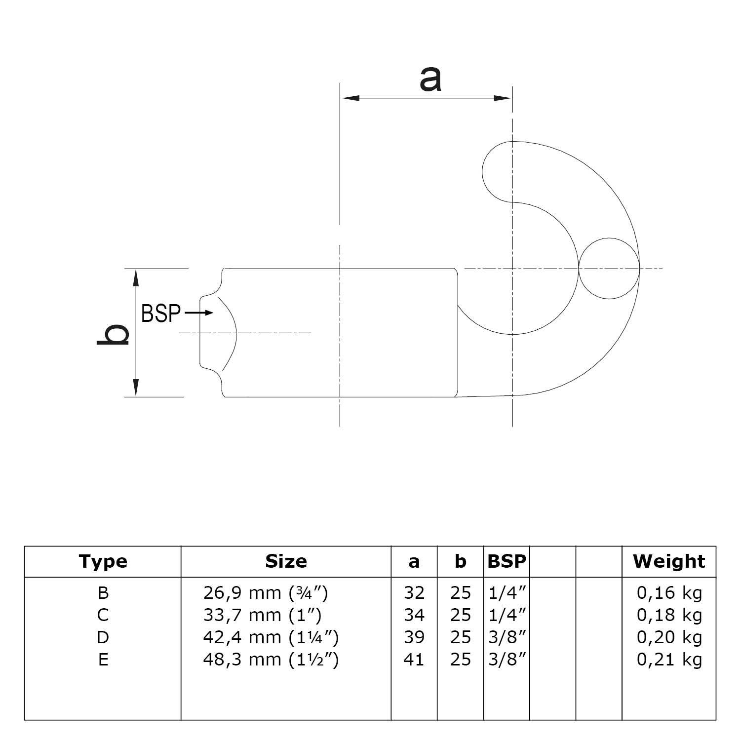 Typ_61 Rohrverbinder Sicherungsring mit Haken vertikal Ø 48,3 mm (schwarz)