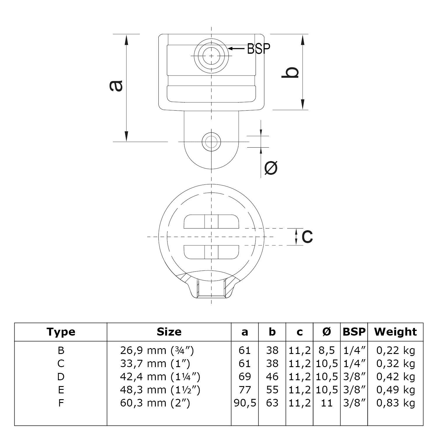 Typ_42 Rohrverbinder Gelenkhalter Ø 48,3 mm