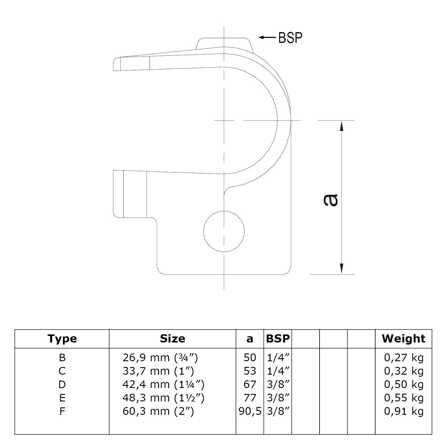 Typ_32 Rohrverbinder T-Stück offen Ø 48,3 mm