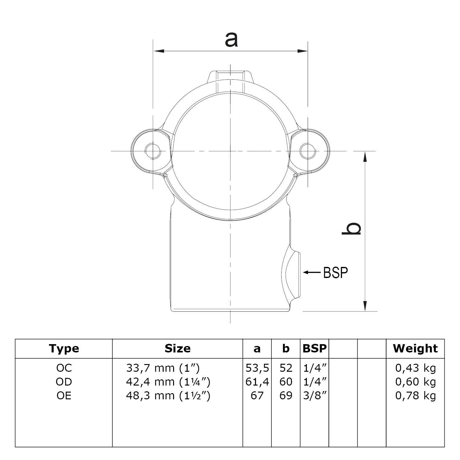 Typ_31O Rohrverbinder T-Stück aufklappbar Ø 48,3 mm