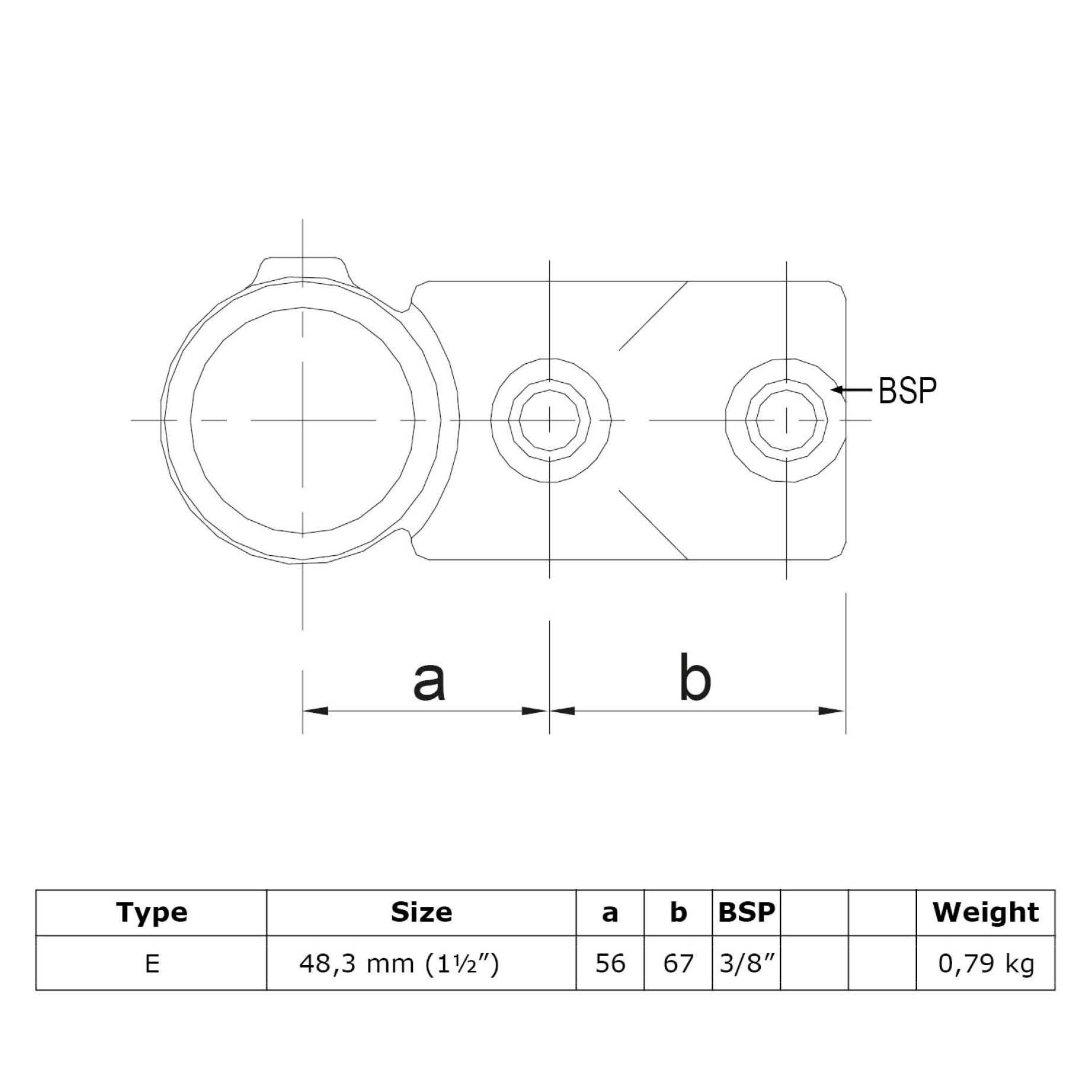 Typ_30 Rohrverbinder Kreuzstück kombiniert Ø 48,3 mm
