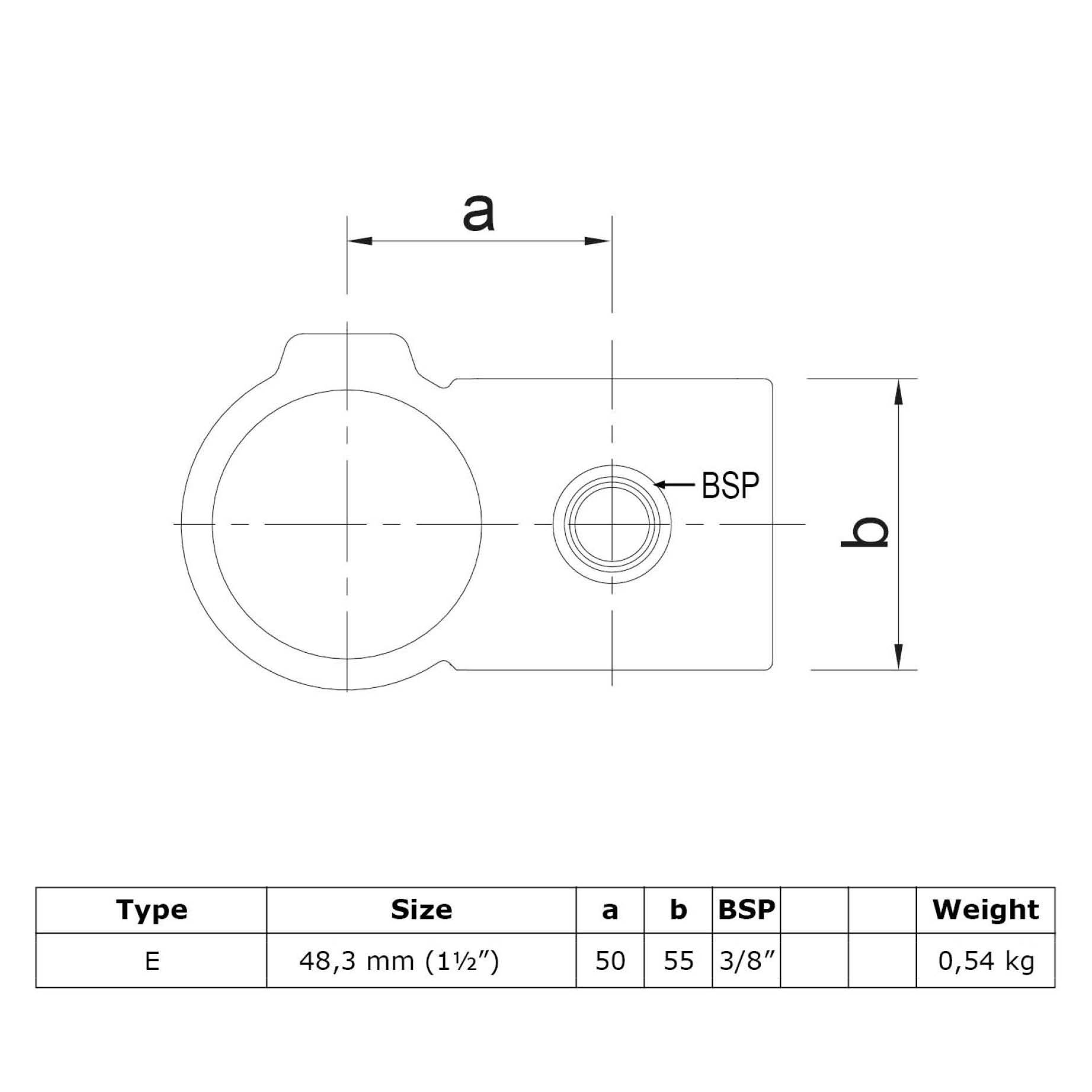 Typ_28 Rohrverbinder Kreuzstück vorgesetzt 90° Ø 48,3 mm