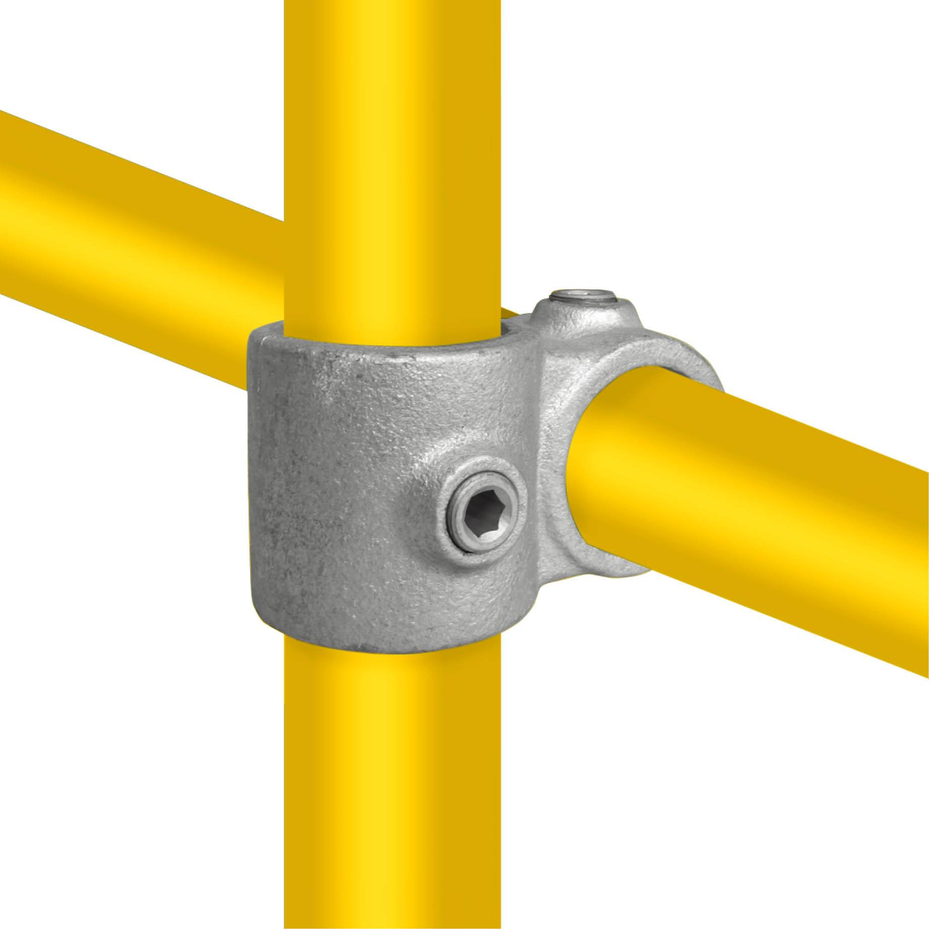 Typ_28V Rohrverbinder Kreuzstück vorgesetzt 90° Ø 48,3 & 33,7 mm