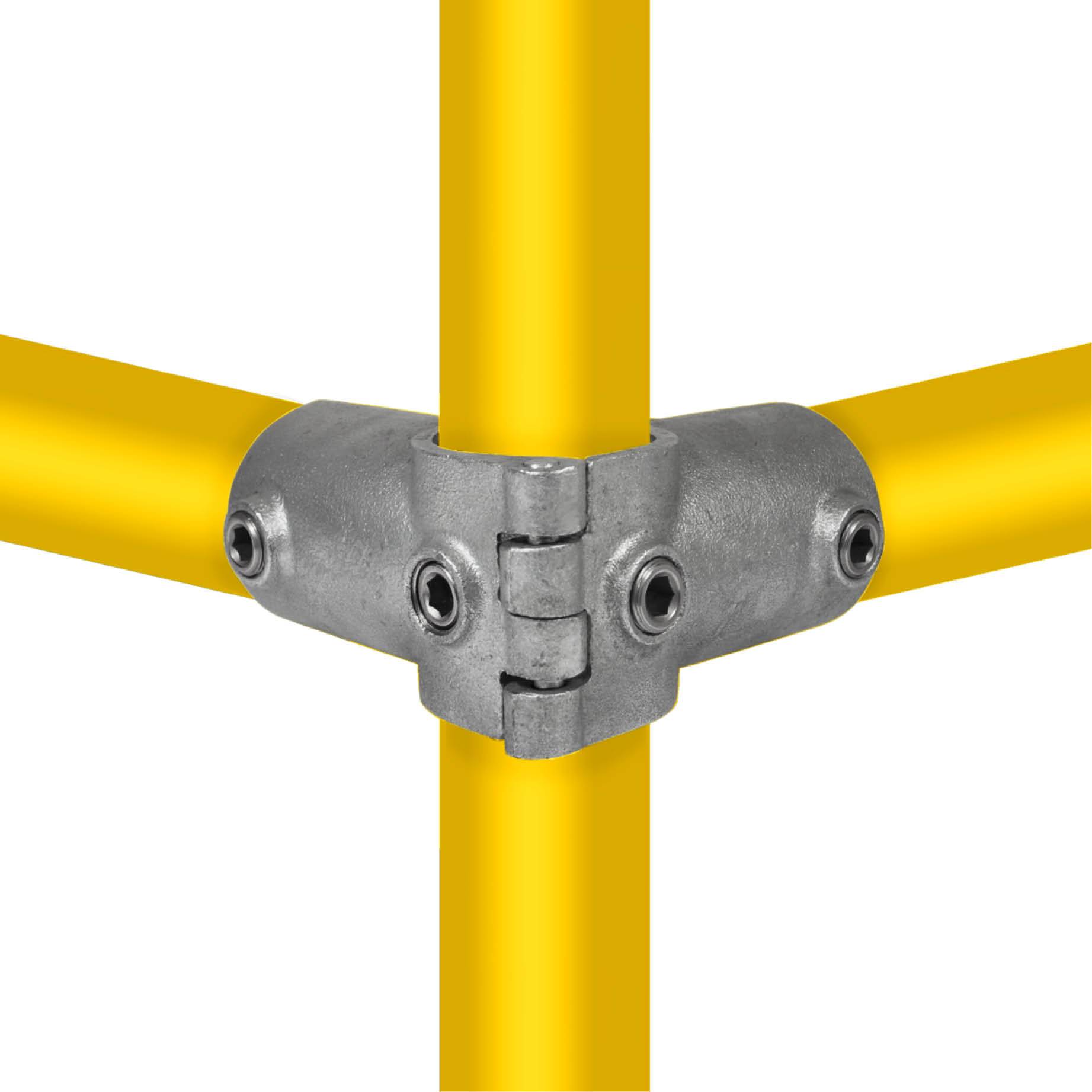 Typ_20O Rohrverbinder Dreiweg-Eckstück 90° aufklappbar Ø 48,3 mm