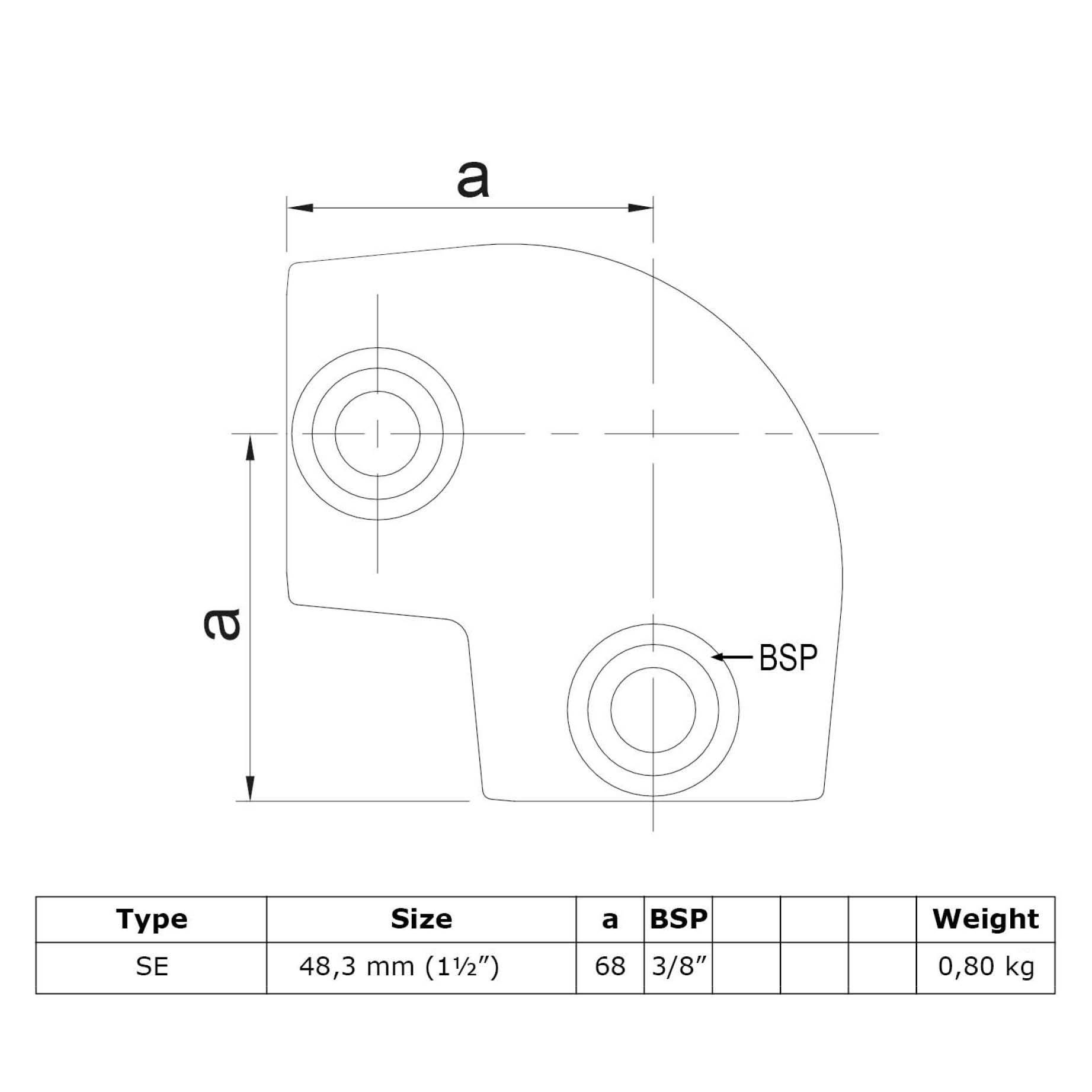 Typ_6S Rohrverbinder Bogen 79° - 90° Ø 48,3 mm
