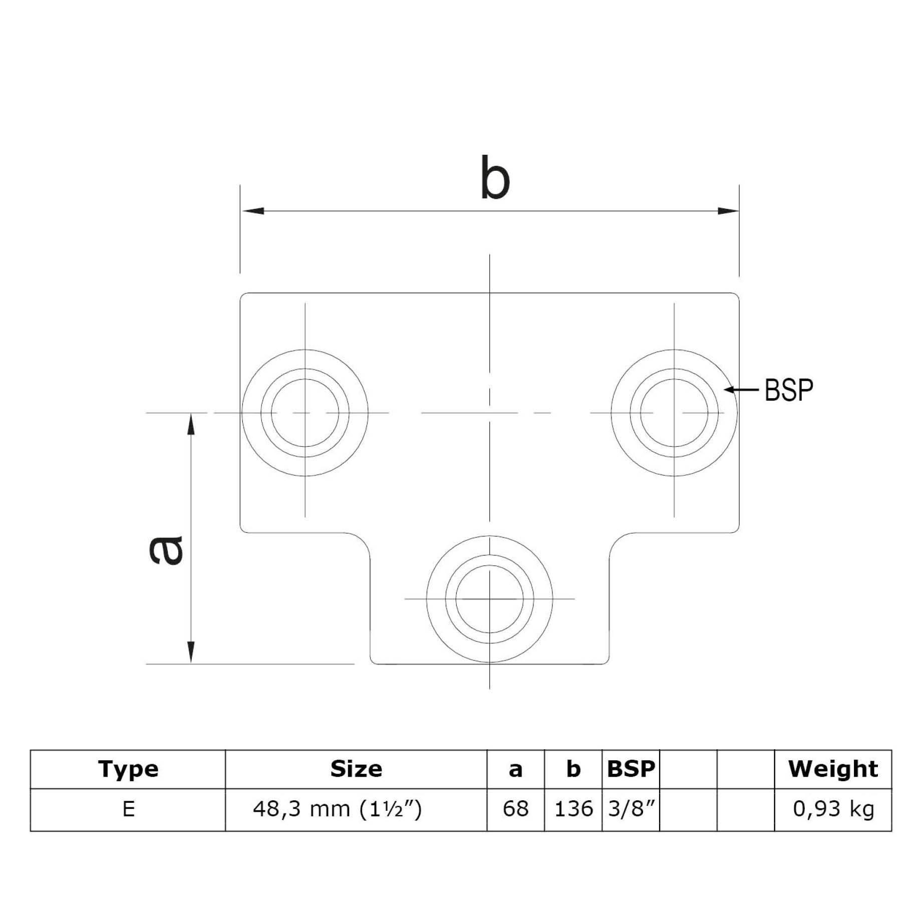 Typ_4 Rohrverbinder T-Stück lang Ø 48,3 mm