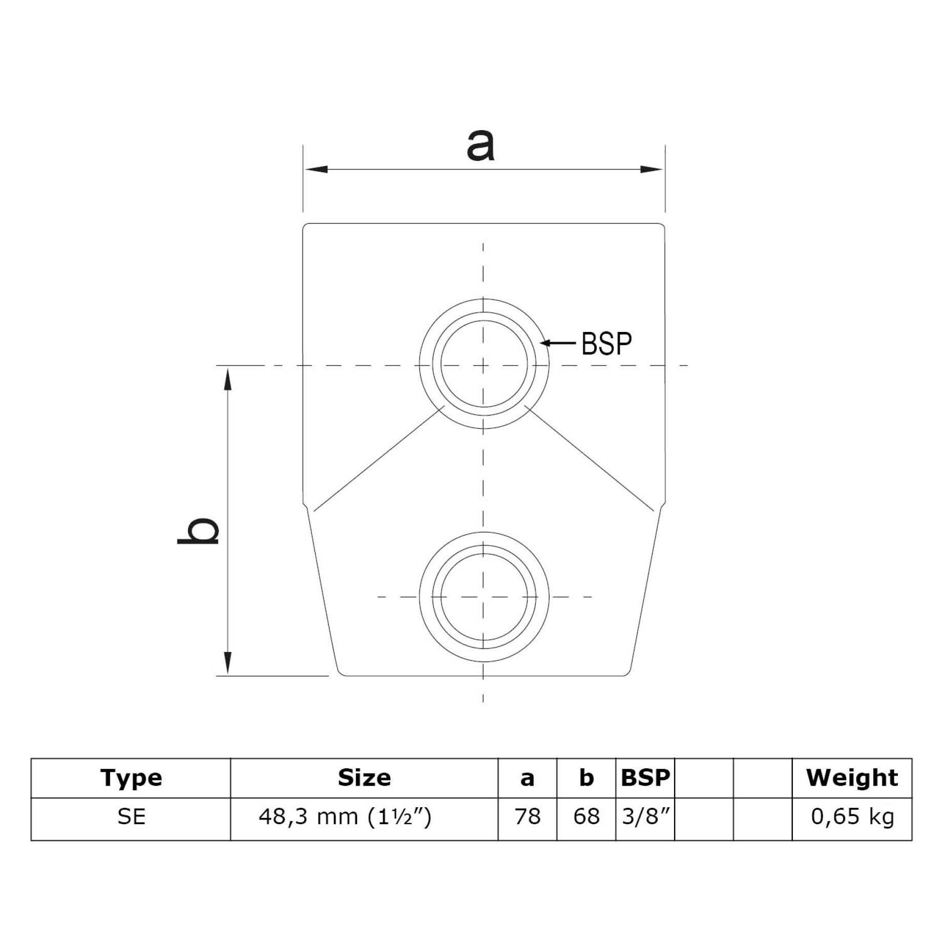 Typ_2VS Rohrverbinder T-Stück kurz var. Winkel 0° - 11° Ø 48,3 mm