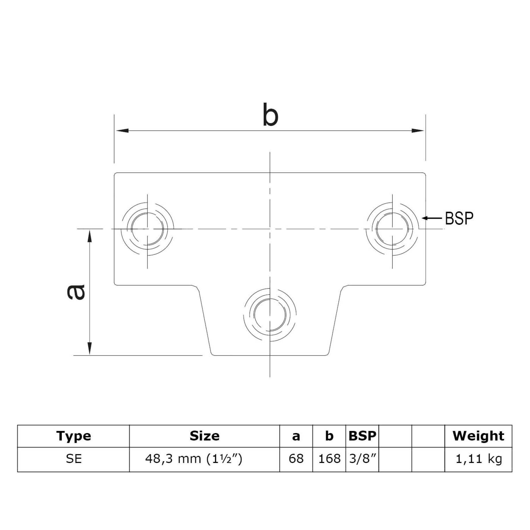 Typ_4S Rohrverbinder T-Stück lang var. Winkel 0° - 11° Ø 48,3 mm