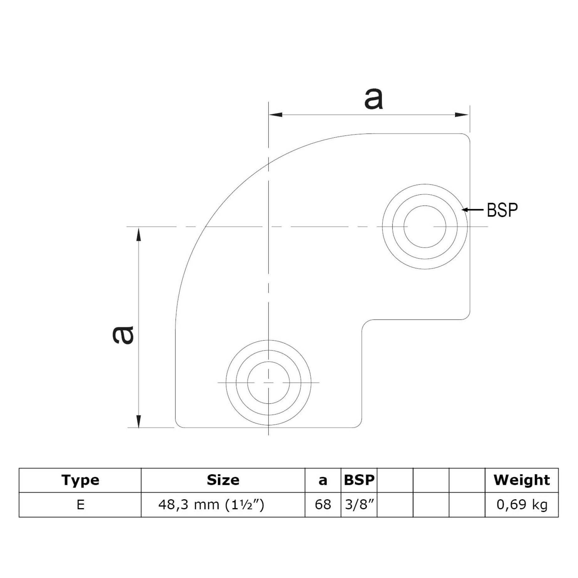 Typ_6 Rohrverbinder Bogen 90° Ø 48,3 mm