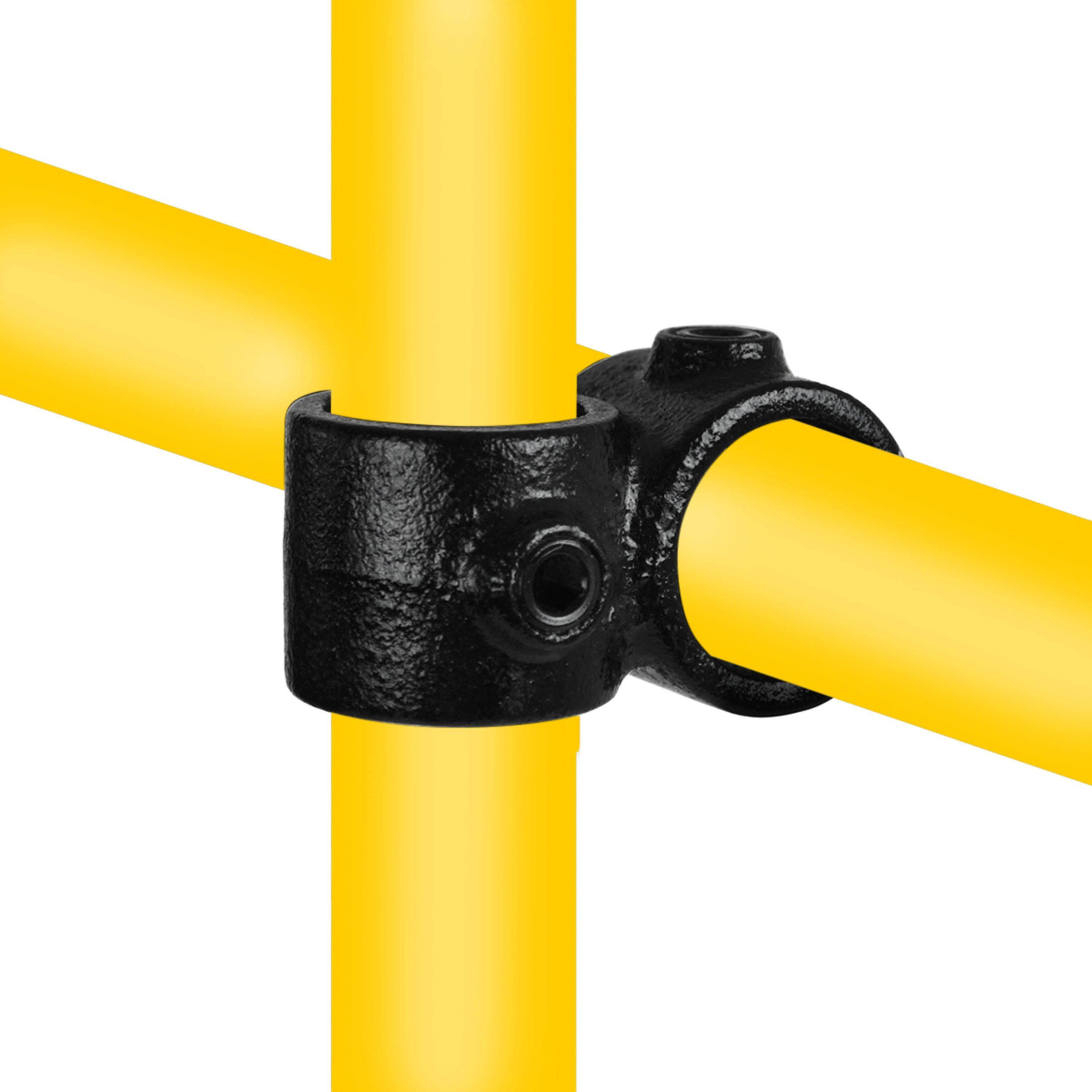 Typ_28 Rohrverbinder Kreuzstück vorgesetzt 90° Ø 48,3 mm (schwarz)