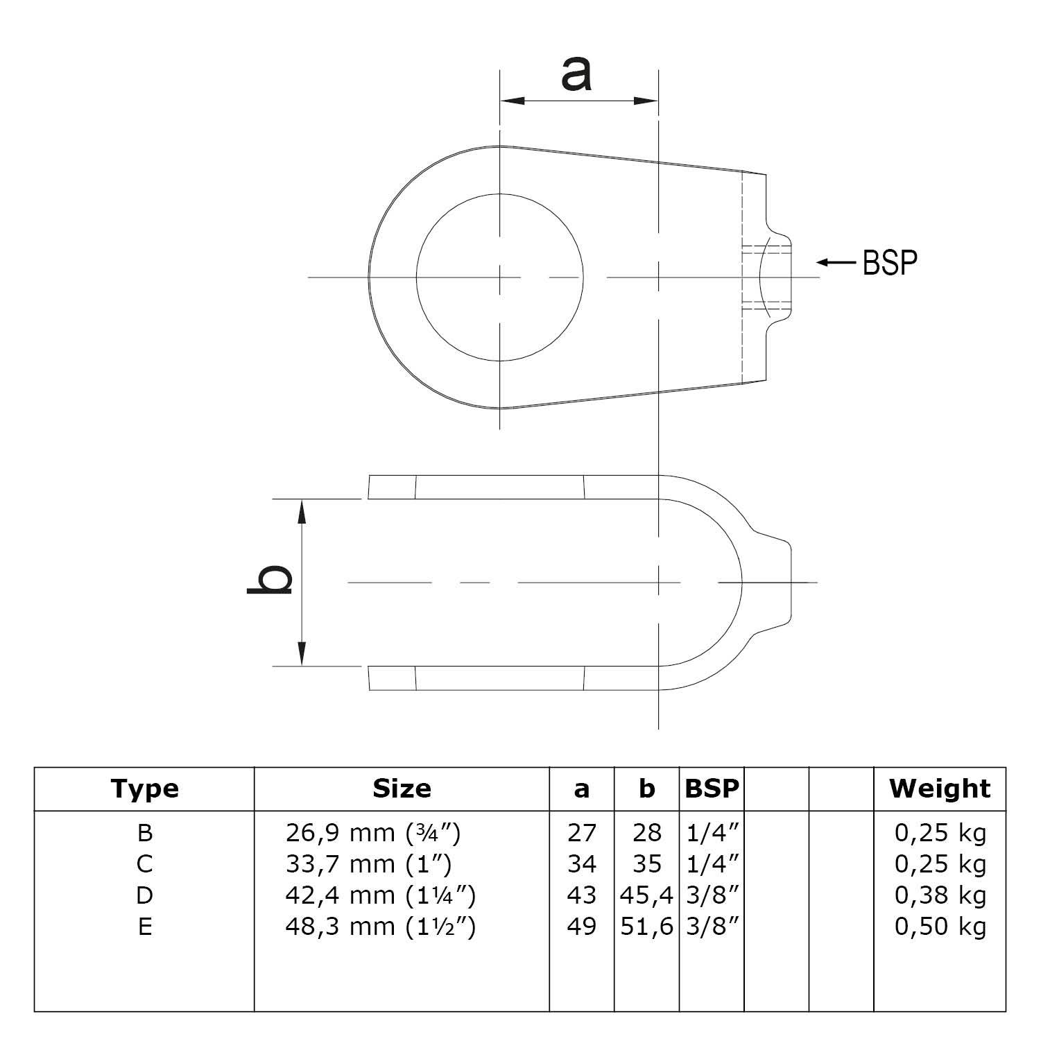 Typ_33 Rohrverbinder Kreuzstück ohne horz. Fixierung 90° Ø 48,3 mm (schwarz)