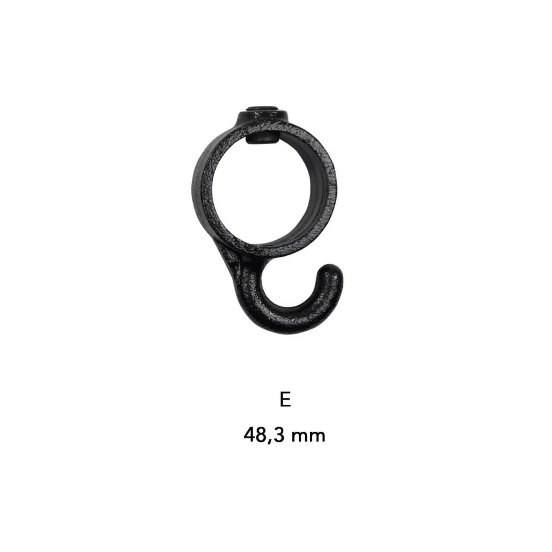 Typ_64 Rohrverbinder Sicherungsring mit Haken horizontal Ø 48,3 mm (schwarz)