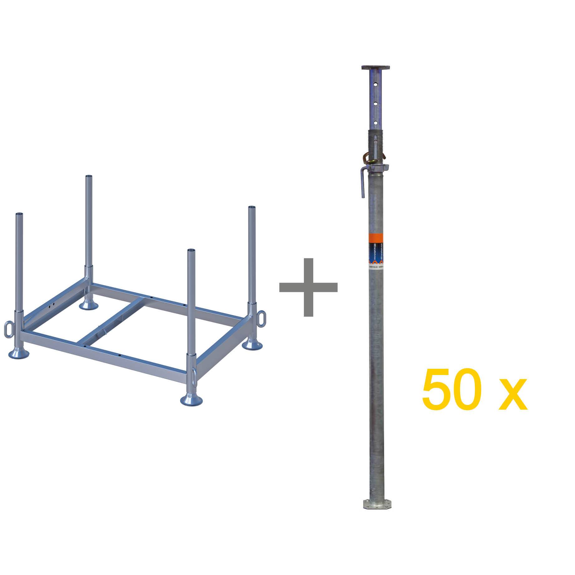 Scafom-rux 50 x Baustützen Eco Klasse D, Schalungsstütze 1710 – 3000 mm