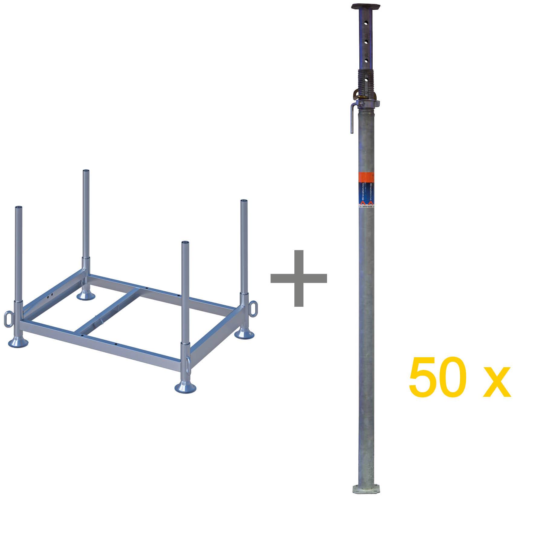 Scafom-rux 50 x Baustützen Eco Klasse B/D35, Schalungsstütze 1960 – 3500 mm