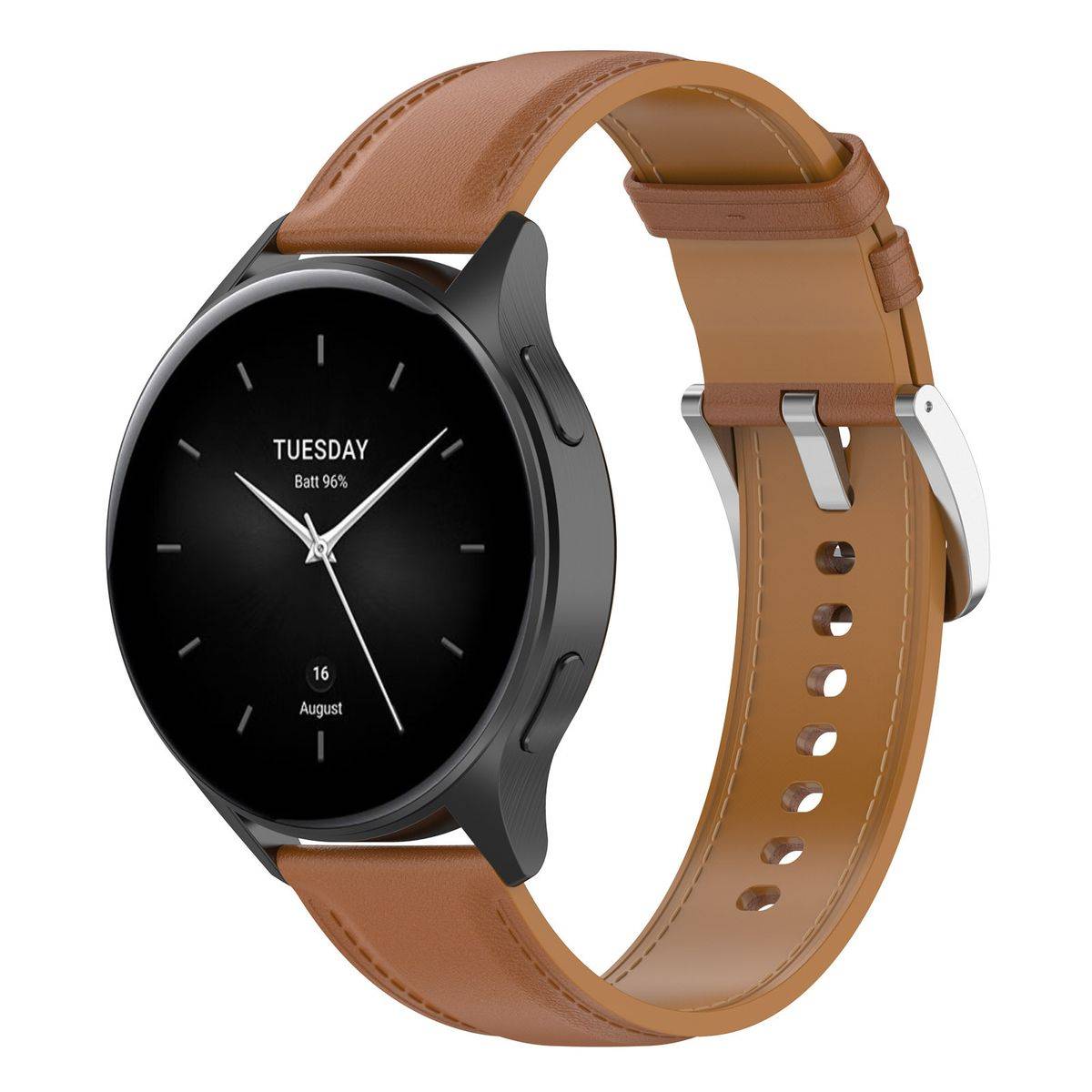 Für Xiaomi Watch 2 Pro hochwertiges Kunst-Leder Ersatz Armband Braun