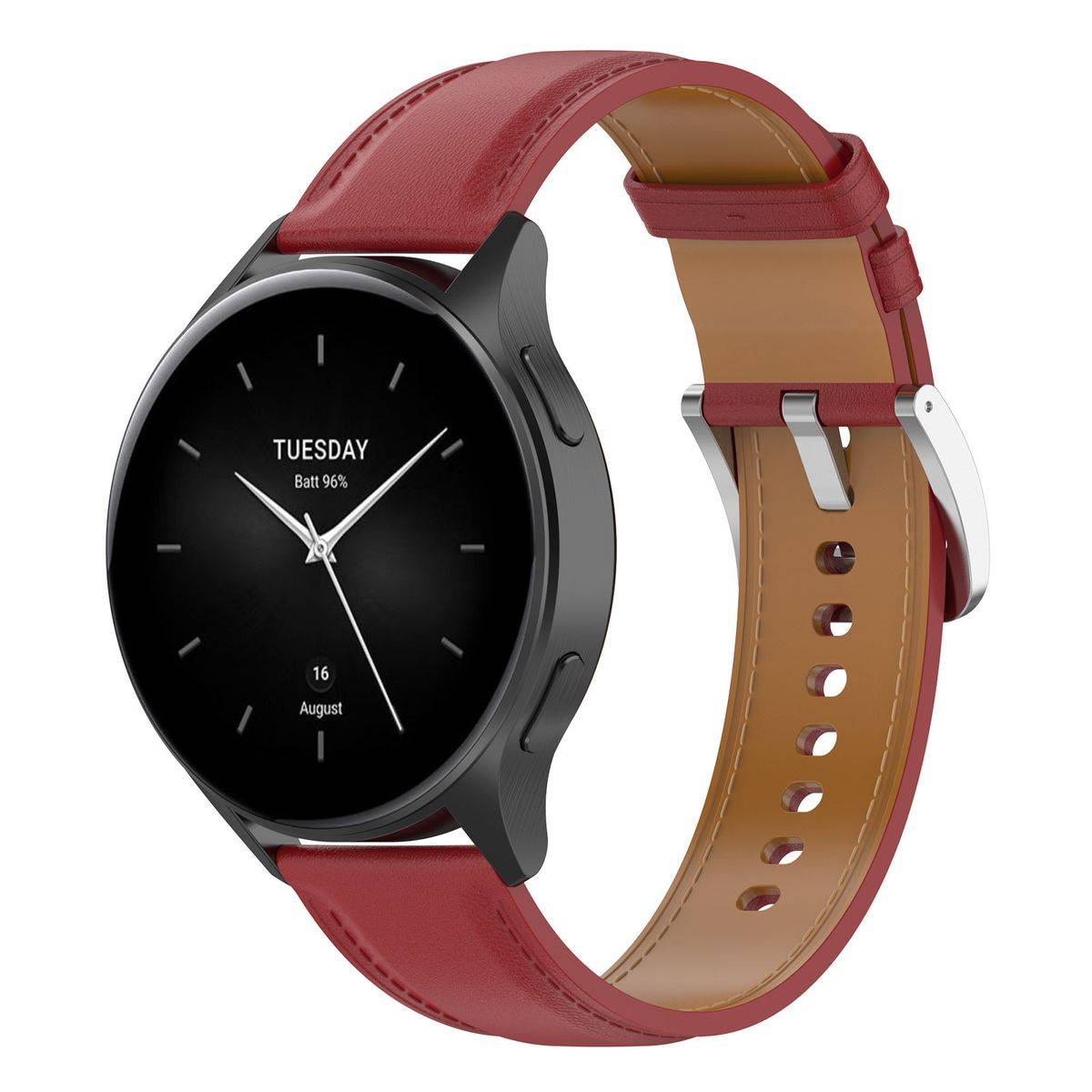 Für Xiaomi Watch 2 Pro hochwertiges Kunst-Leder Ersatz Armband Rot